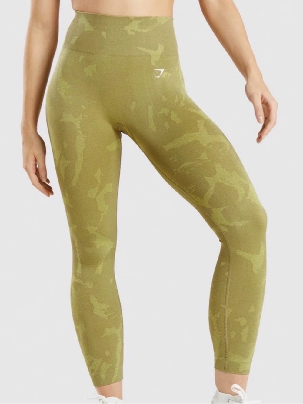 Gymshark Olive Camo High-Waisted Seamless Leggings